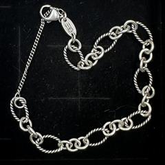 James Avery Oval Twist Charm Bracelet Sterling Silver